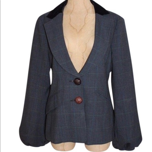 Nanette Lepore Jackets & Blazers - Equestrian looking velvet collar fitted blazer